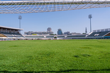 Outdoor football field of Deyang City Stadium, Sichuan, China