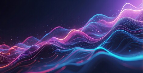 Colorful sound waves create a vibrant visual representation of music and audio technology, created by ai generated