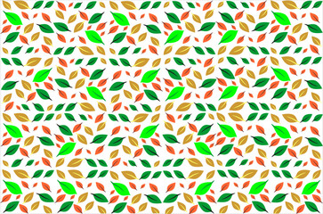 Floral leaves seamless pattern. Botanical floral leaf pattern. Decorative nature pattern for fabric or wallpaper. Vibrant floral illustration. Colorful leaves and flower pattern.