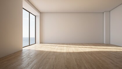 Elegant and Cozy Modern empty room Interior Design with Stylish Decor mockup poster and Background 1407