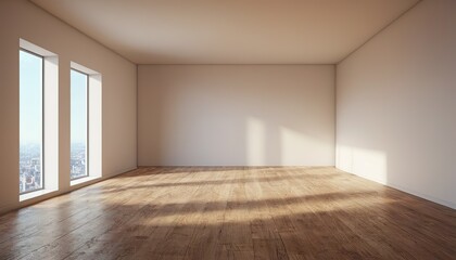 Elegant and Cozy Modern empty room Interior Design with Stylish Decor mockup poster and Background 500