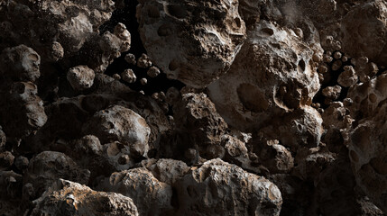 Asteroids in Space,3D illustration