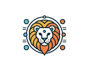 lion head mascot vector illustration