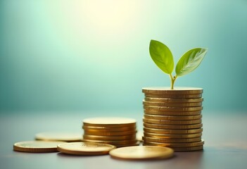 plant growing from coins