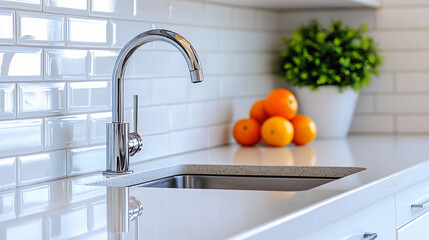 Kitchen Sink with Oranges in Modern Interior