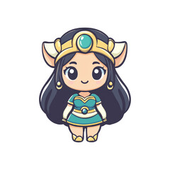 Naklejka premium Cute Artemis character vector design