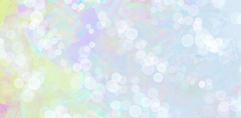 Textured on wet white paper watercolor, Light sky blue brush painted watercolor background. Blue SKY with light of sunshine having small and large clouds.