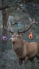 Majestic Stag Adorned With Elemental Flames