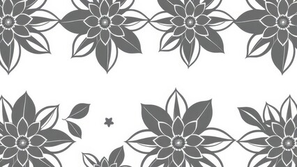 Obraz premium Seamless pattern of various flower silhouettes in a repeating design, multiple, repeat