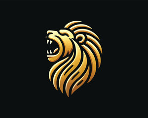 Lion head Roar Mascot logo vector illustration