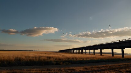 sunset over the bridge