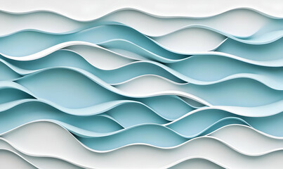 Abstract wavy design in soft blue and white colors, evoking fluidity and tranquility.