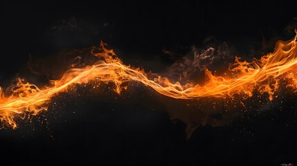 Dynamic Orange Flames on Dark Background