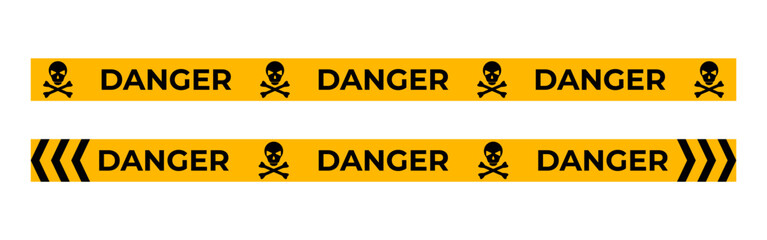 Vector illustration of Danger police tape isolated on transparent background