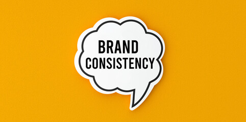 Brand Consistency lettering on the speech bubble