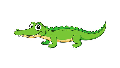 Obraz premium Realistic Crocodile vector art isolated on white background