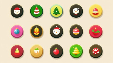 Christmas Icons: Festive Circular Designs