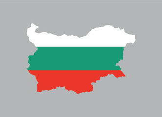 Obraz premium Bulgaria Map vector icon. Map of Bulgaria in Flag colors.