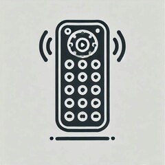 remote control icon featuring multiple buttons on white background
