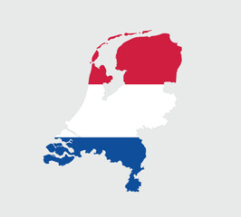 Fototapeta premium Netherlands Map vector icon. Map of Netherlands in Flag colors.