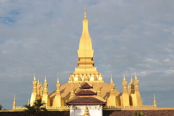 Naklejka premium Pha that luang vientiane laos PDR 