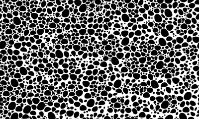 Vector Abstract Seamless Pattern.  Black and White Dots Ornament. Trendy Contemporary Design Perfect for Fabric, Prints, Social Media, Textile, Invitations, Branding Design.