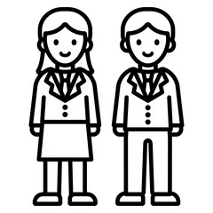 교복 입은 학생들 아이콘