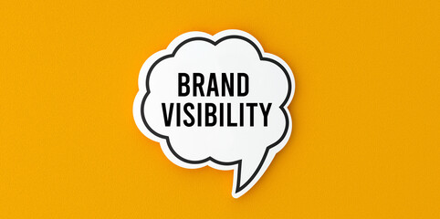 Brand visibility lettering on the speech bubble. Advertising, slogan concept.