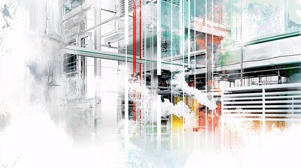 geothermal plant, blended with an image of steam rising, representing the use of earth’s heat for energy. | [Environmental]:[Green energy] 