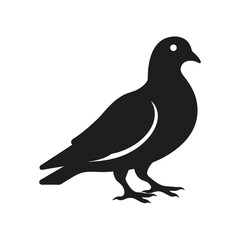 Graceful Pigeon Silhouette Vector Illustration | Bird Design