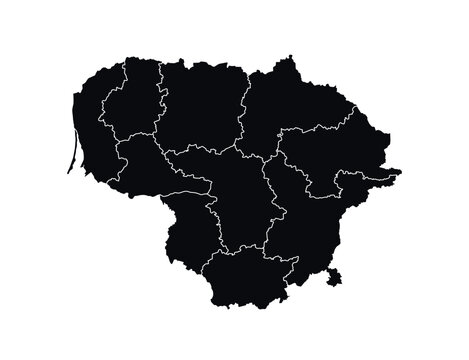 recommend clip art: Lithuania Map vector icon. Map of Lithuania Black Silhouette.
                    