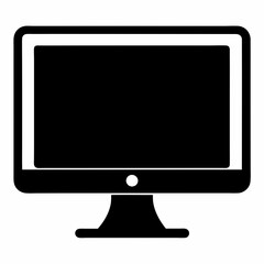 Desktop Monitor Silhouette Vector Art