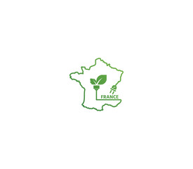 Eco-friendly France map symbolizing renewable energy and sustainability for green projects and initiatives.