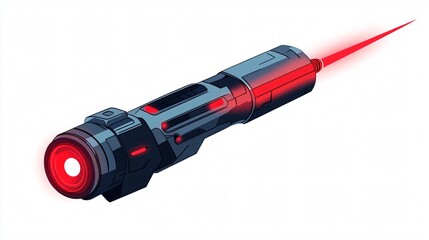 Professional Laser Pointer Red Beam Vector Illustration