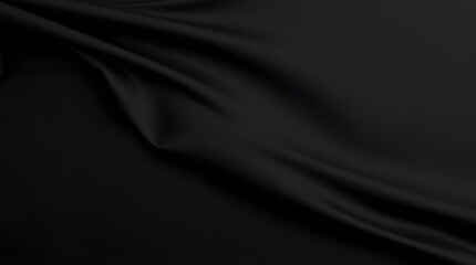 Fototapeta premium Dark fabric drapes softly creating elegant folds.