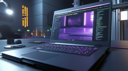 Modern Laptop Displays Coding Interface Design