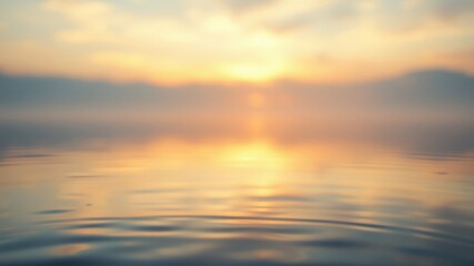 Fototapeta premium Serene Sunset Reflection on Calm Water, Peaceful and Dreamy