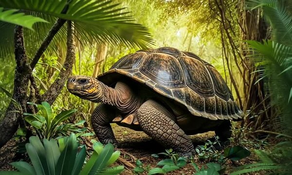 turtle looking on nature background