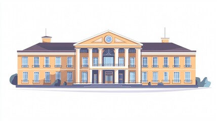 Modern Hospital Building Vector Illustration for Health Care, Medical Services - 3D Isolated Design Concept