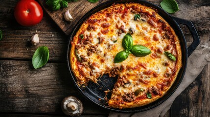 Traditional Chicago Deep Dish Pizza, Pizza, Food, Cuisine, American Food, American Cuisine