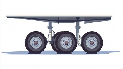 Professional Airplane Landing Gear Vector Illustration Isolated on White Background