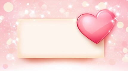 Sweet Heart Design on Pink Background for Romantic Messages