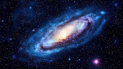 Naklejka premium Spiral Galaxy Amidst Starry Cosmos