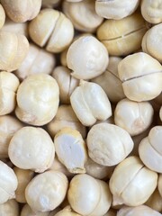 close up pile of chickpeas