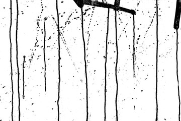 Black paint splatter over white wall surface
