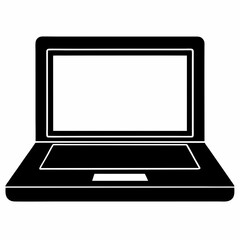 Laptop Black Silhouette Vector Art