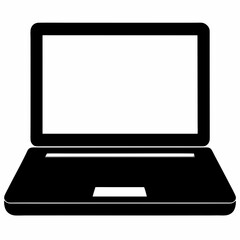 Laptop Black Silhouette Vector Art