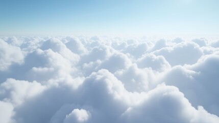 Peaceful White Clouds Drifting in Clear Blue Sky