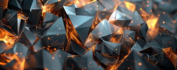 Polygonal abstract shapes with earthy colors and dynamic lighting producing a harmonious and engaging backdrop
