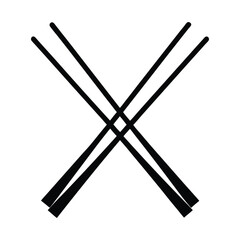 Black chopsticks, minimalist design, crossed utensils, Asian cuisine.